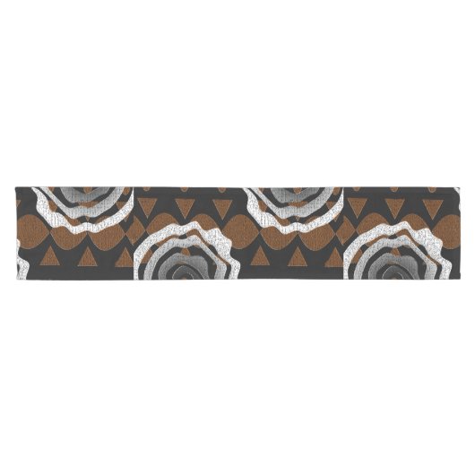 アはっきりしたフロ中心部族抽象芸術アートプリント ショートテーブルランナー (横)