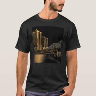 アアートトラベルプリントバトンルージュ Tシャツ