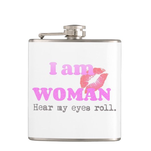 アイアおもしろいムウーマン引用文 フラスク (正面)