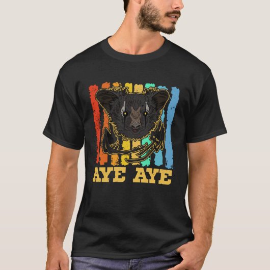 アイアイ霊長類ワオキツネネズミマダガスカル4 Tシャツ (正面)
