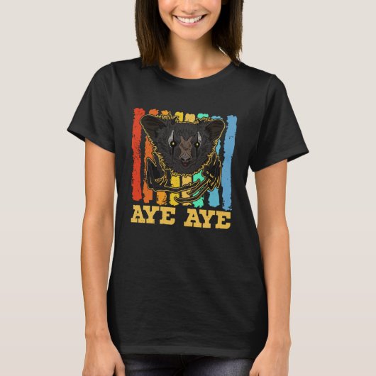 アイアイ 霊長類 ワモンキツネザル マダガスカル島 4 Tシャツ (正面)