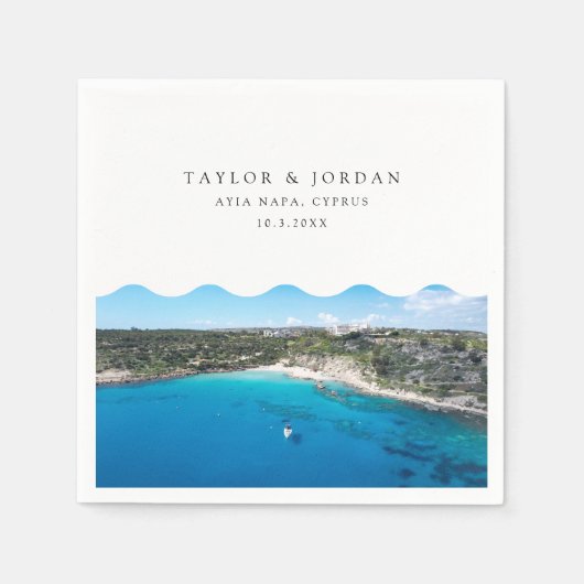 アイアナパ結婚シプロスカスタムカクテルナプキン スタンダードカクテルナプキン (正面)