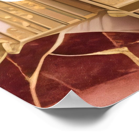 アイアムクリエイティブピーチピンクマーブルゴールドフォイル ポスター (角)