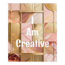 アイアムクリエイティブピーチピンクマーブルゴールドフォイル