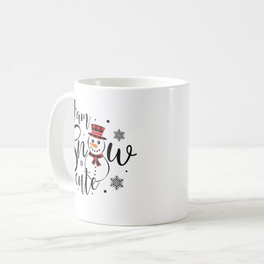 アイアムスノーかわいいおもしろいホリデー雪だるま コーヒーマグカップ (正面左)