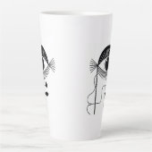 アイアムハッピーユーズ抽象芸術顔アート カフェラテマグ (正面)