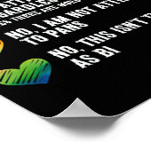 アイアムパンセクシャルLGBTQIAプライドレインボーハート ポスター (角)