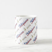 アイアムフィリピーノカントリープライドタイポグラフィパターン コーヒーマグカップ (中央)