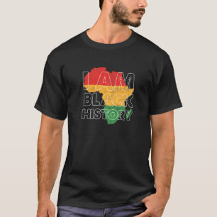 アイアムブラックヒストリー月アフリカ系アメリカ人プライド Tシャツ