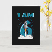 アイアム6歳6誕生日ボーイ宇宙誕生日 カード (黄色い花)