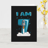 アイアム7歳第7誕生日ボーイ宇宙誕生日 カード (黄色い花)