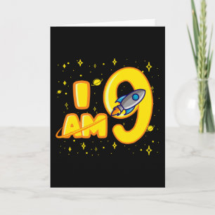 アイアム9歳9誕生日ボーイ宇宙誕生日 カード