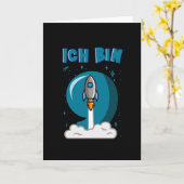 アイアム9歳9誕生日ボーイ宇宙誕生日 カード (黄色い花)