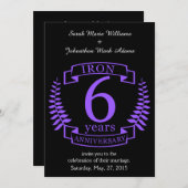 アイアンウェディング・アニバーサリー6年 招待状 (正面/裏面)