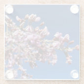 アイアンウッドフラワーズパープル開花 ガラスコースター (裏面)