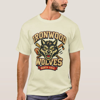 アイアンウッド・ウルフス ノース・ヴェイル ヴィンテージ・ヴァルシティデザイン Tシャツ