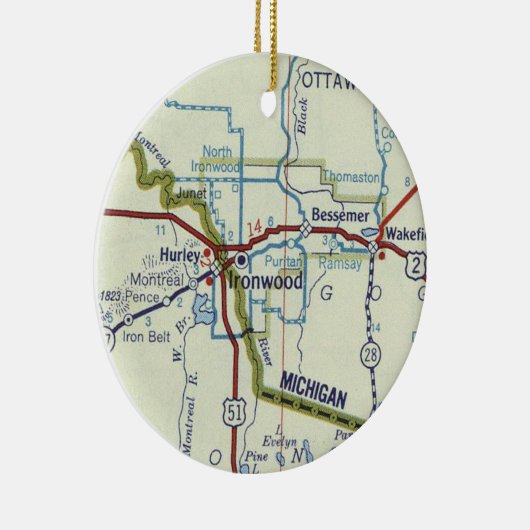 アイアンウッドMIヴィンテージマップ セラミックオーナメント (右)