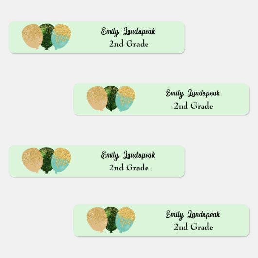 アイアンオングリーングリッターパーティーバルーン ラベル (グループ)