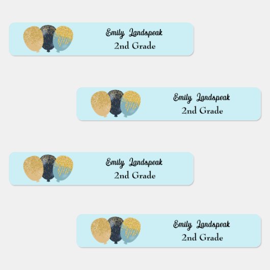 アイアンオンティール（緑がかった色）グリッターパーティーバルーン ラベル (グループ)