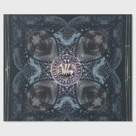 アイアンクロスブラック上の騎士テンプルのシール ラッピングペーパー