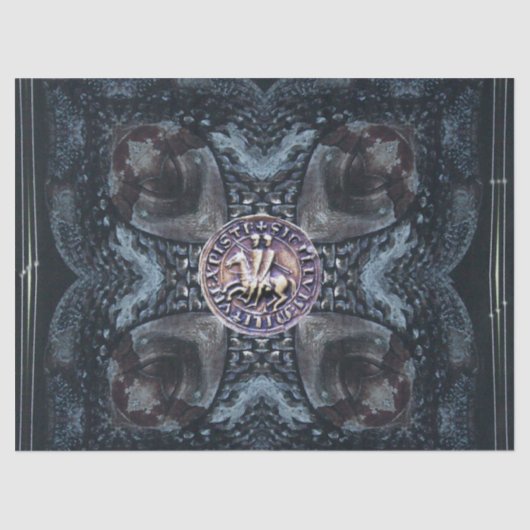 アイアンクロスブラック上の騎士テンプルのシール 薄葉紙 (正面)