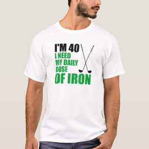 アイアンゴルフクラブを1日40個飲む Tシャツ