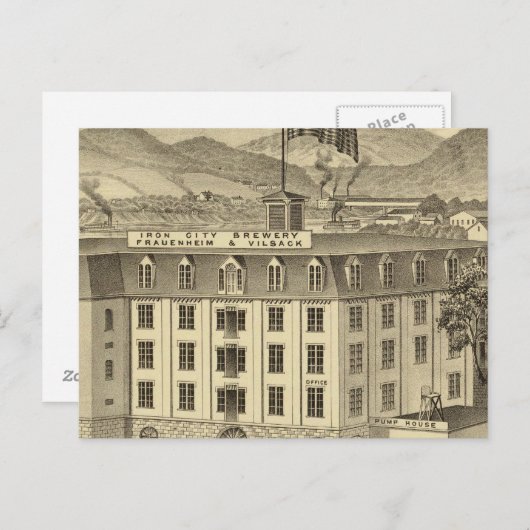 アイアンシティブルワリー、フラウエンハイム、ヴィザック ポストカード (正面/裏面)