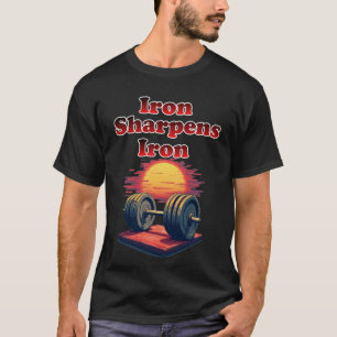 アイアンシャープアイアンウェイト持ち上げバーベルティー Tシャツ