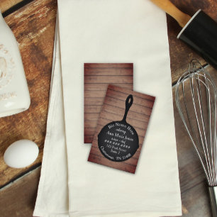 アイアンスキレット素朴ウッドレストランカテラー 名刺