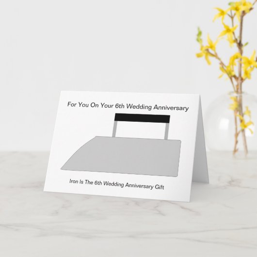 アイアンパーソナライズされたデザイン6結婚周年 カード (黄色い花)