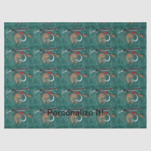 「アイアンブルーダン」ぬれたフライ、フライ・タイイング、フライ・フィッシング、 薄葉紙 (正面)