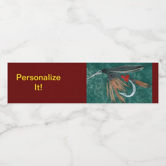 「アイアンブルーダン」ウェットフライでフライを結ぶフライ釣りアート ペットボトルラベル (シングルラベル)