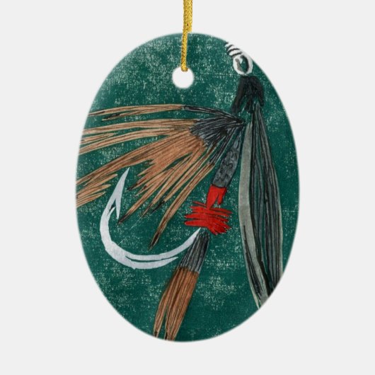 "アイアンブルーダン"ウェットフライクリスマスオーナメント セラミックオーナメント (正面)