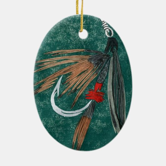 "アイアンブルーダン"ウェットフライクリスマスオーナメント セラミックオーナメント (裏面)