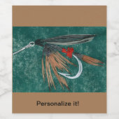 "アイアンブルーダン"ウェットフライ、フライ結び、フライ釣り ワインラベル (シングルラベル)