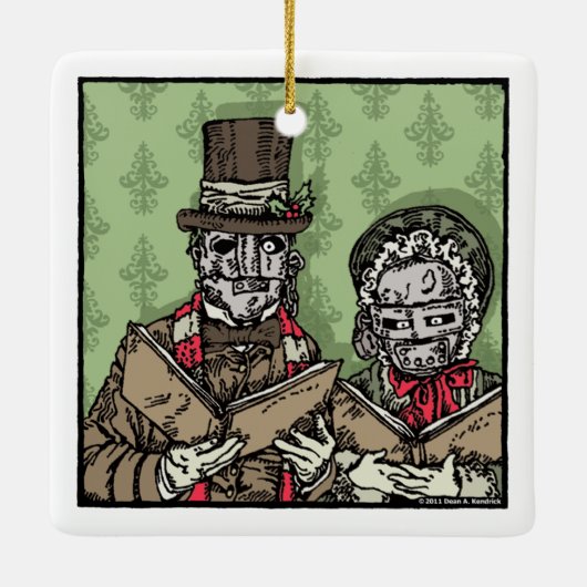 アイアンマスクカロラーズポップ・アートのゴシックホリデイ セラミックオーナメント (裏面)
