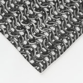 アイアンメールガンメタルブラックメタルチェーン鎧 フリースブランケット (角)