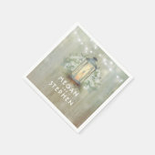 アイアンランタンライト素朴フローラバ結婚ンズ スタンダードカクテルナプキン (角)