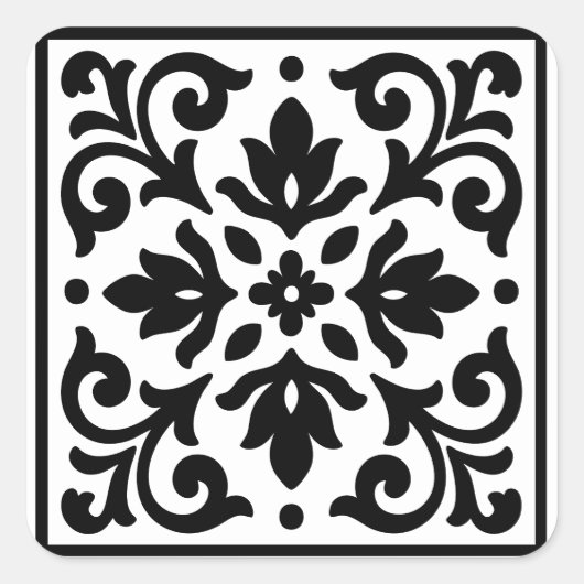 アイアンレース ブラック＆ホワイト ヴィンテージ スクエアシール (正面)