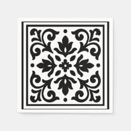 アイアンレース ブラック＆ホワイト ヴィンテージ スタンダードカクテルナプキン