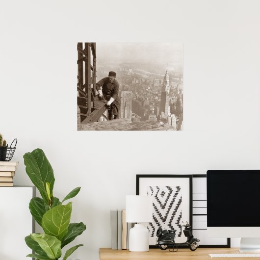 アイアンワーカーエンパイアステート建物1930 ポスター (ホームオフィス)
