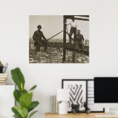 アイアンワーカーヴィンテージNYC建物超高層ビル ポスター (ホームオフィス)