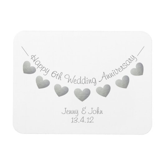 アイアン結婚の6周年記念贈り物 マグネット (横)