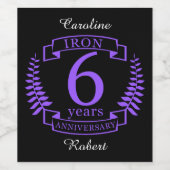 アイアン結婚の6年 ワインラベル (シングルラベル)