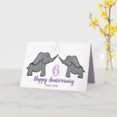 アイアン結婚周年記念かわいい象カード カード (黄色い花)