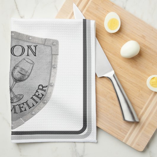 アイアン ソムリエ ワイン愛好家 キッチンタオル (四つ折り)