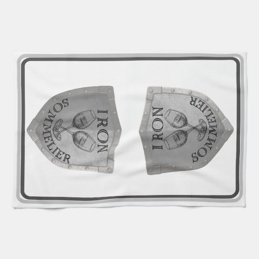 アイアン ソムリエ ワイン愛好家 キッチンタオル (横)