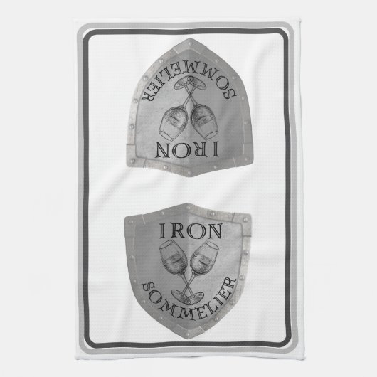 アイアン ソムリエ ワイン愛好家 キッチンタオル (縦)