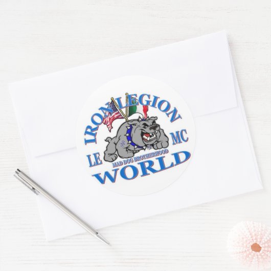 アイアンLEMC不機嫌犬兄弟用シール ラウンドシール (封筒)