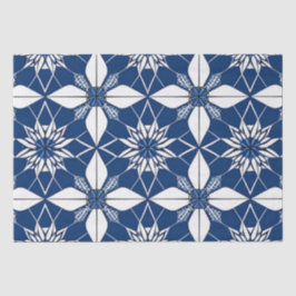 アイアートブルーホワイトフローラティッシュペーパー 薄葉紙